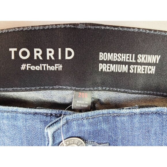 Torrid Bombshell Skinny Premium Stretch Size 20R Women 30" Imseam Blue Jeans NWT - Picture 7 of 14